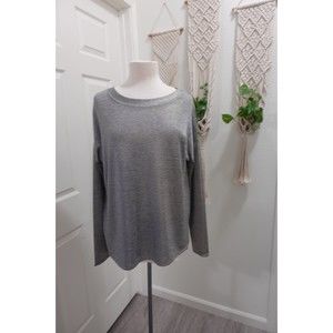 H by Halston Silver Iridescent Long-sleeved Shirt, Size Small